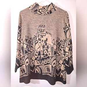 TRISHA TYLER abstract Turtleneck Sweater